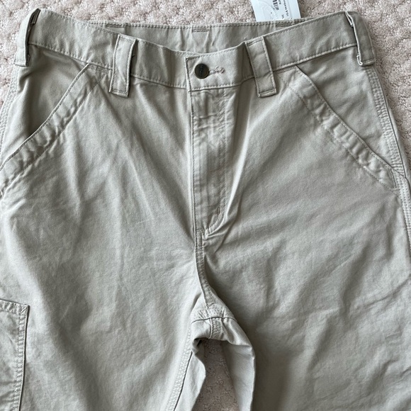 Carhartt Utility Work Pants Loose Relaxed Fit Canvas Khaki Tan 32X32 - Picture 4 of 12